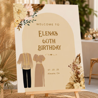 Elegant Filipiniana Theme Floral Filipino Acrylic Sign