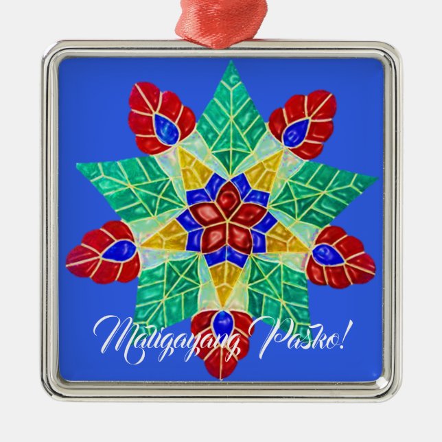 Elegant Filipino Parol Style, FilAm, Philippines Metal Tree Decoration (Front)