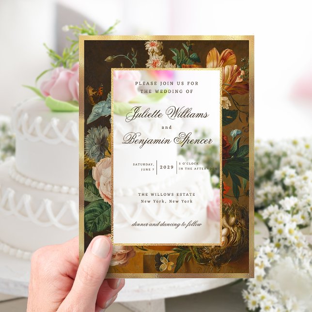 Elegant Fine Art Floral Still Life Wedding Acrylic Invitations (Creator Uploaded)