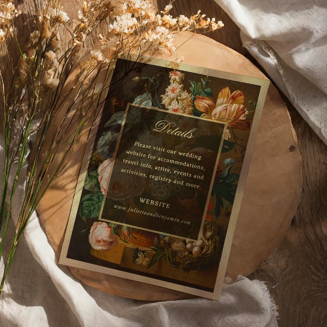 Elegant Fine Art Floral Still Life Wedding Enclosure Card (Creator Uploaded)