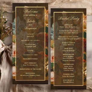 Elegant Fine Art Floral Still Life Wedding Programme