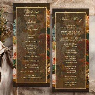 Elegant Fine Art Floral Still Life Wedding Programme