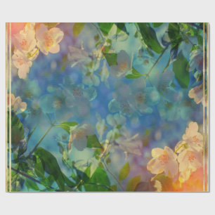 ELEGANT FINE ART GARDEN SPRING FLOWERS WRAPPING PAPER