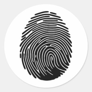 Elegant Fingerprint Art in Minimalist Style Classic Round Sticker