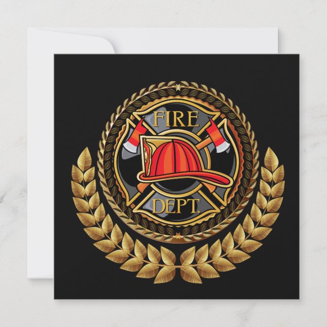 Elegant Fire Department Invitation (Front)