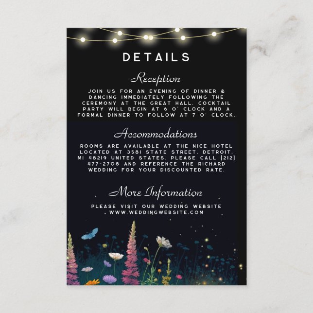 Elegant Firefly Rustic Wedding Invitation (Front)