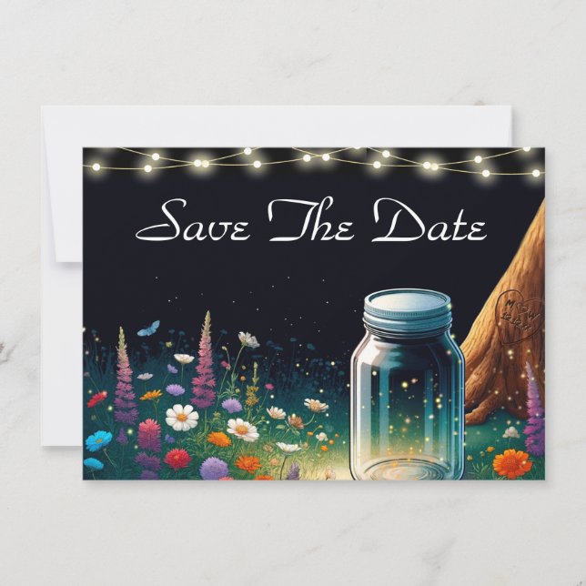 Elegant Firefly Rustic Wedding Invitation (Front)