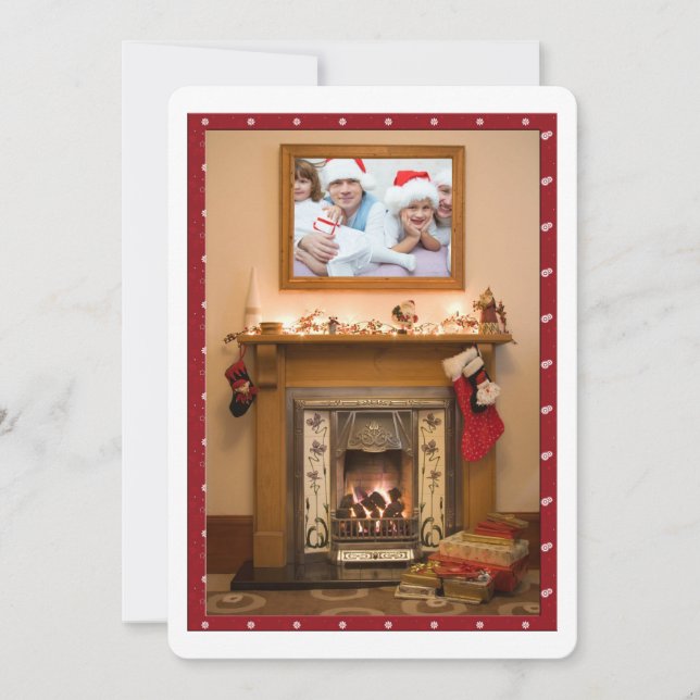 Elegant Fireplace Christmas Party / Family Reunion Invitation (Front)