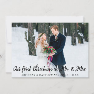 Elegant First Christmas as Mr. and Mrs. Photo Card
