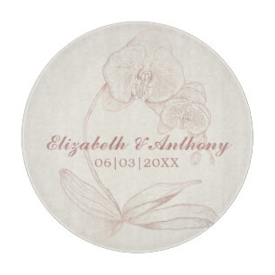 Elegant First Christmas Newlywed Monogram Cutting  Board