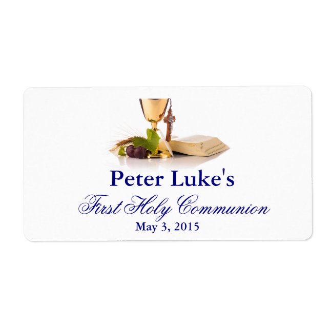 Elegant First Communion Favour Labels (Front)