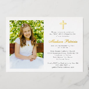 Elegant First Communion Photo Real Gold