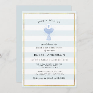 elegant first holy communion invitation