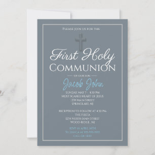 Elegant First Holy Communion Invites for Boys