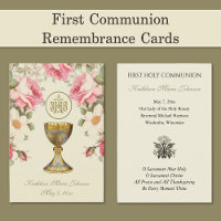 Elegant First Holy Communion Remembrance Card