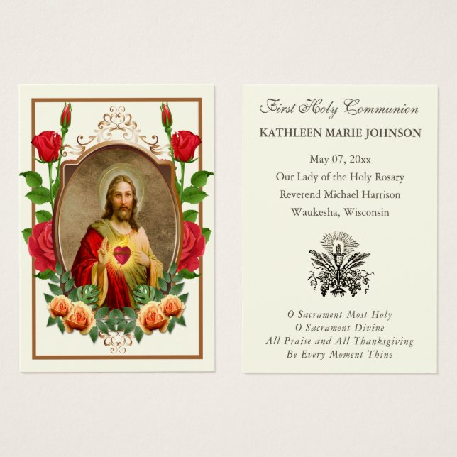 Elegant First Holy Communion Remembrance Holy  (Front & Back)