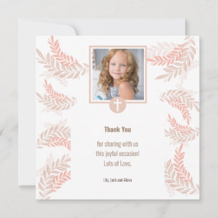 Elegant First Holy Communion Thank you card
