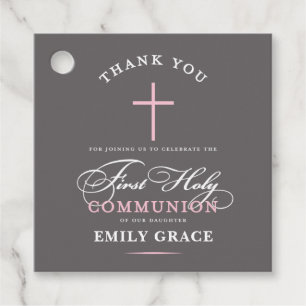 Elegant First Holy Communion Thank You Favour Pink Tags
