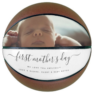 Elegant First Mother's Day Custom Photo Collage Basketball