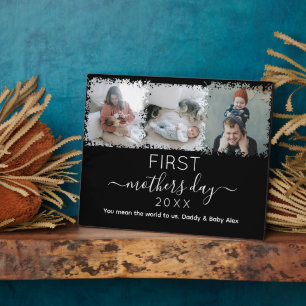 Elegant First mother's Day Photo Collage Plaque