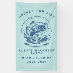 Elegant Fishing Themed Weekend Trip Bachelor Party Banner