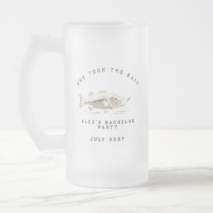 Elegant Fishing Themed Weekend Trip Bachelor Party Frosted Glass Beer Mug