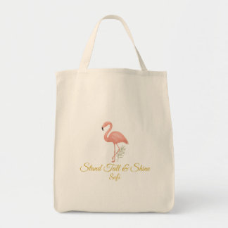 Elegant Flamingo Art with Soft Pastel Quote Tote Bag