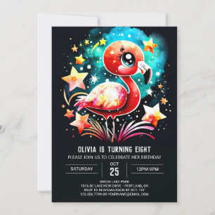 Elegant Flamingo Digital Birthday Invitation