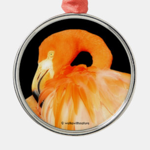 Elegant Flamingo in the Summer Sun Metal Tree Decoration