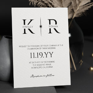 Elegant Flare Monogram Wedding Invitation