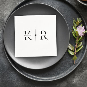 Elegant Flare Monogram Wedding Napkin