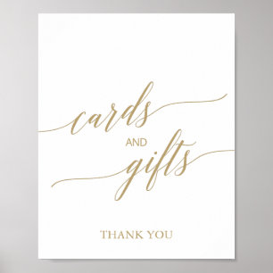 Elegant Flat Gold Calligraphy Cards and Gifts Sign