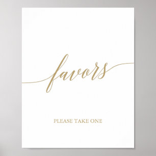 Elegant Flat Gold Calligraphy Favours Poster