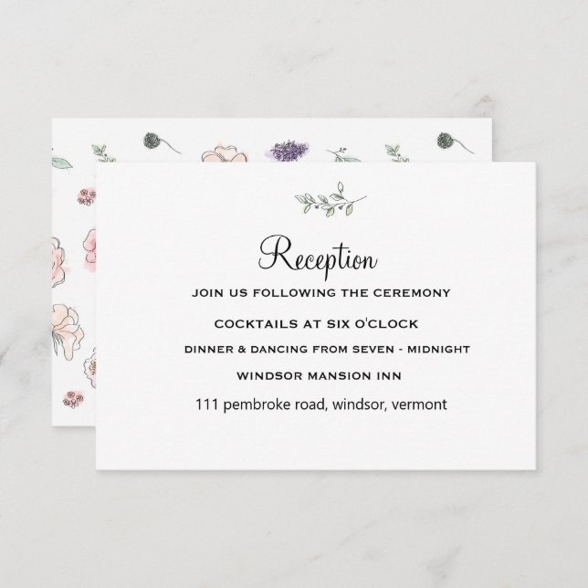 Elegant Flat Modern Botanical Green Wedding Invitation (Front/Back)
