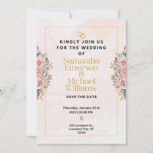 Elegant flat wedding invitation
