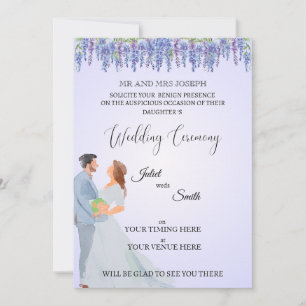 Elegant Flat Wedding Invitation Customizable