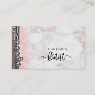 elegant flautist design business card