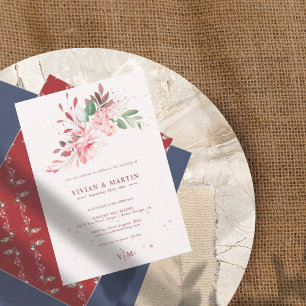 Elegant Flawless Sakura Pink Dream Wedding Invitation