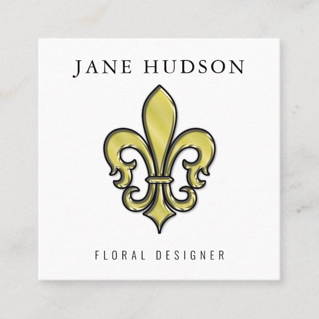 Elegant Fleur de Lis Design Business Card (Front)