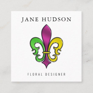 Elegant Fleur De Lis Design Square Business Card