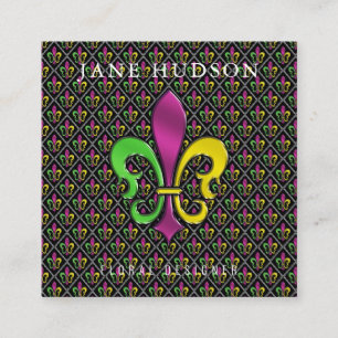 Elegant Fleur De Lis Design Square Business Card