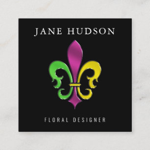 Elegant Fleur De Lis Design Square Business Card