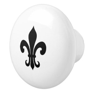 Elegant fleur de lis icon door and drawer knobs