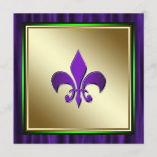 Elegant Fleur De Lis Mardi Gras Wedding Invitation