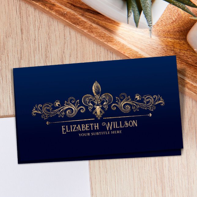 Elegant Fleur-de-lis Ornament  Business Card (Creator Uploaded)