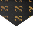 elegant Fleur De Lis pattern black gold party wrap