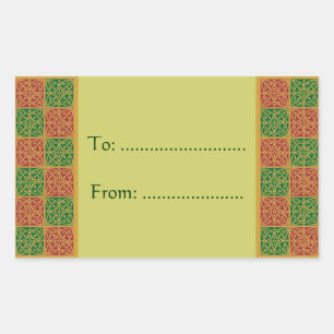 Elegant Fleur de Lis Red Green Gift Stickers