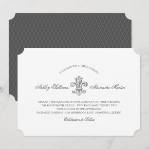 Elegant Fleur de Lis Wedding 3 Invitation