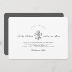 Elegant Fleur de Lis Wedding Combo 2 Invitation