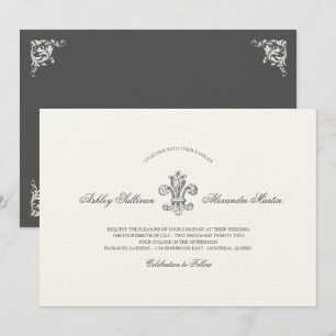 Elegant Fleur de Lis Wedding Combo Invitation